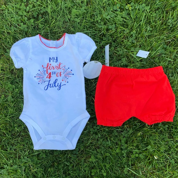 NWT Koala Baby First Fourth of July Bodysuit & Shorts Set (Size 3-6 Months) - Picture 2 of 7